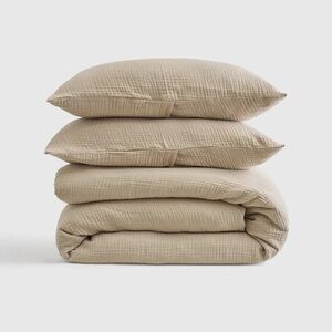 NWT QUINCE Organic Airy Gauze Duvet Cover Set King/Cal King Dune 6720